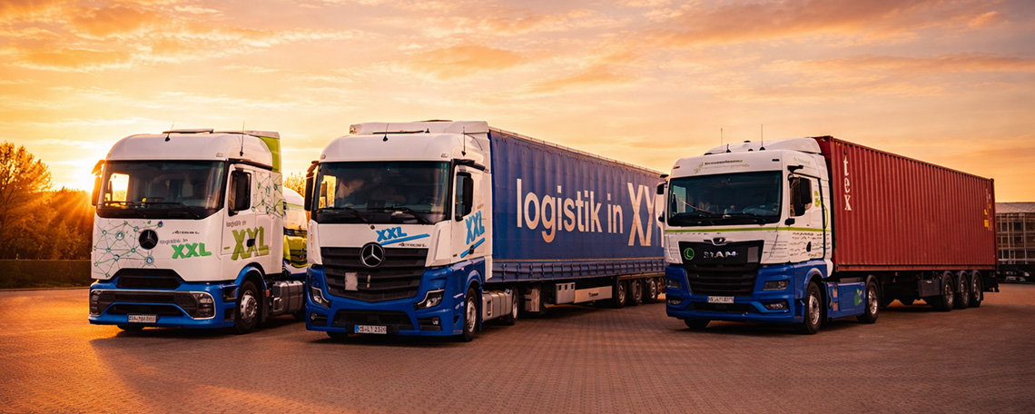 LKW im Sonnenuntergang